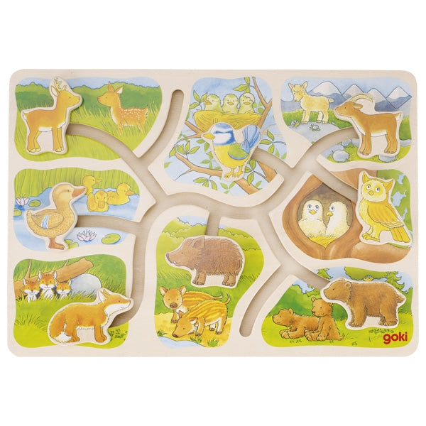 Goki Wooden Sliding Puzzle - Who Belongs to Whom? – Stardust Concept Store