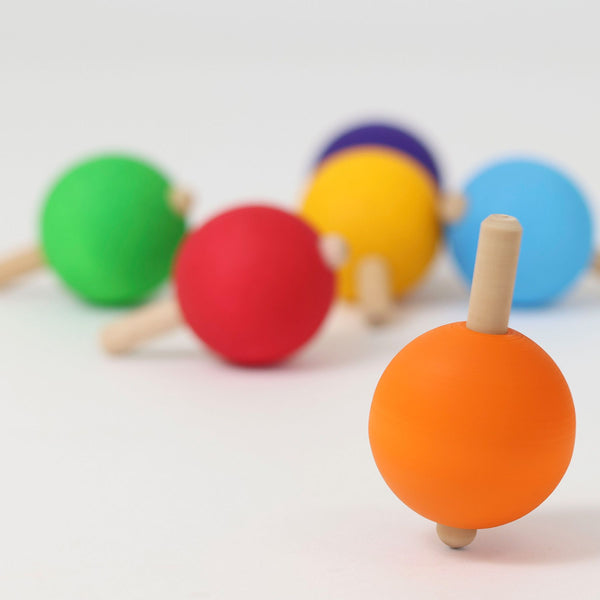 6 Spinning Tops - Rainbow