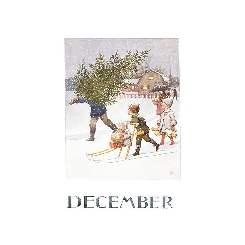 Elsa Beskow December - Ansichtkaart