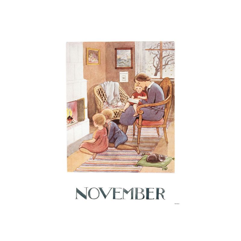 Elsa Beskow november - ansichtkaart