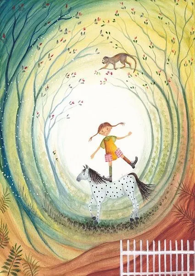 Pippi Longstocking-Fairy Tales Postcards-Bijdehansje-Postcard-Stardust-Store